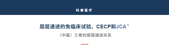 层层递进的免临床试验、CECP和JCA（中篇）三者的层层递进关系